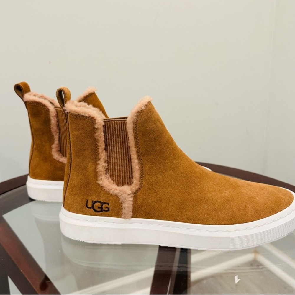 UGG Tan Shearling High-Top Sneakers